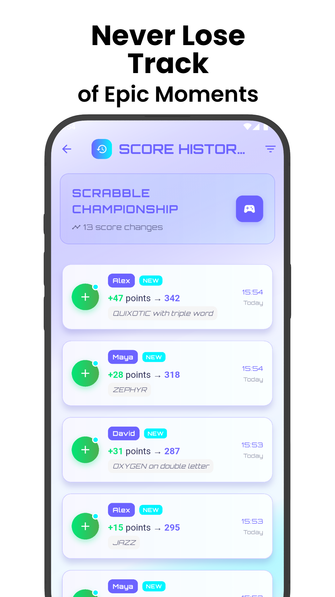 ScoreKeep screenshot — Player setup