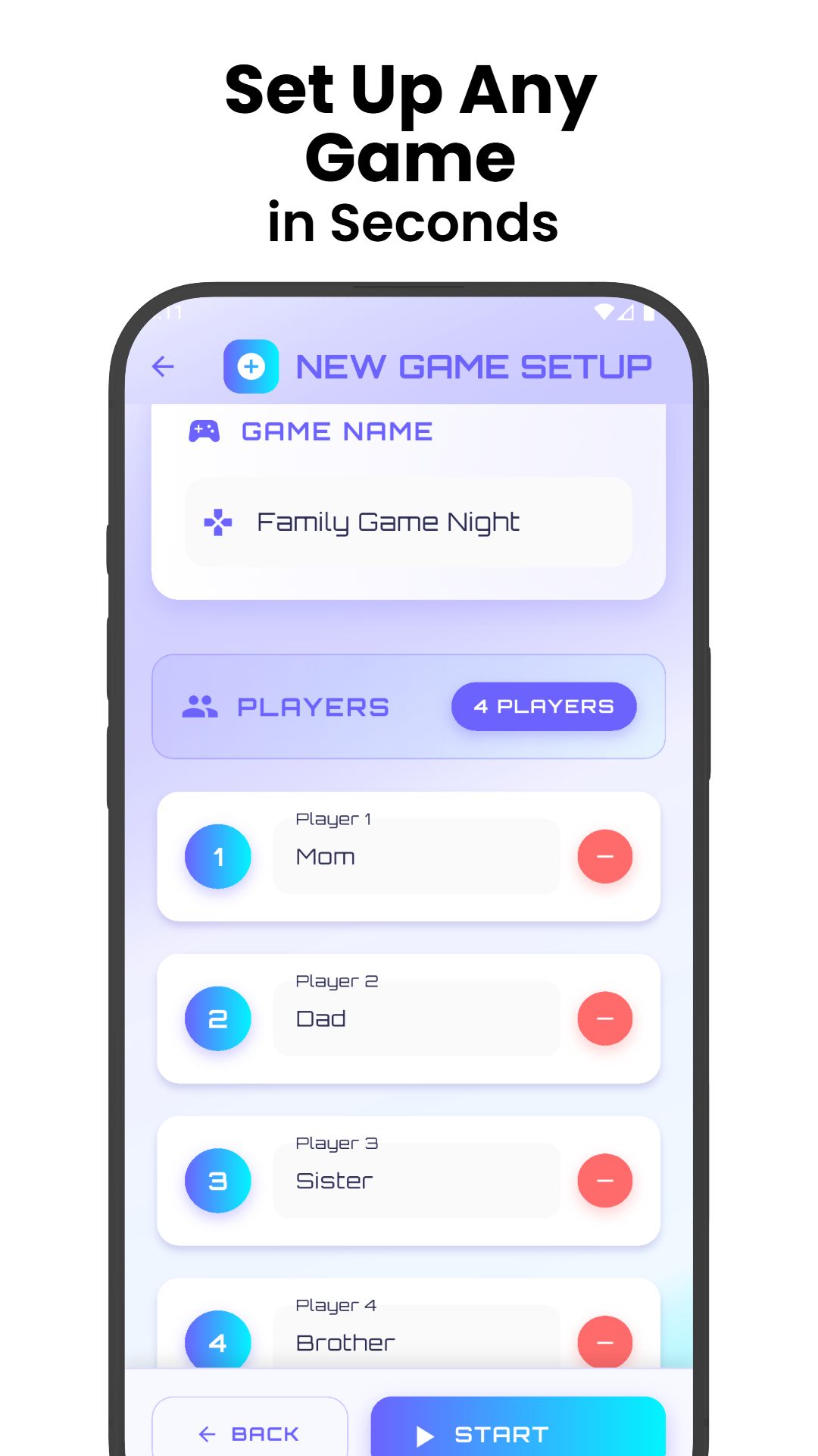 ScoreKeep screenshot — Round history
